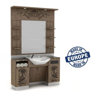 Barberarstation Truva mörkt trä