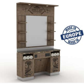 Barberarstation Truva mörkt trä - utan vask!