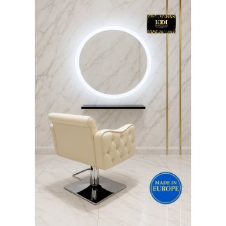 Frisörspegel Deli rund med hylla - 80cm