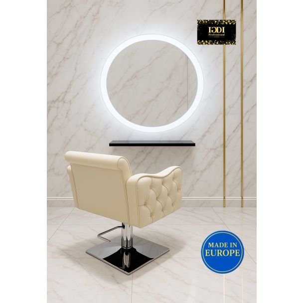 Frisörspegel Deli rund med hylla - 80cm